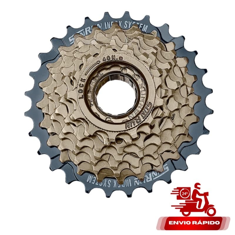 Roda Livre Sunrun 8V 13/28 Dentes - Catraca Index para Bicicleta MTB 24 Velocidade