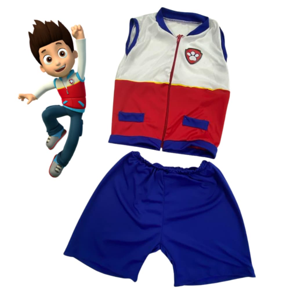 Fantasia Patrulha Canina Conjunto Infantil Chase Rubbe Ryder Sky