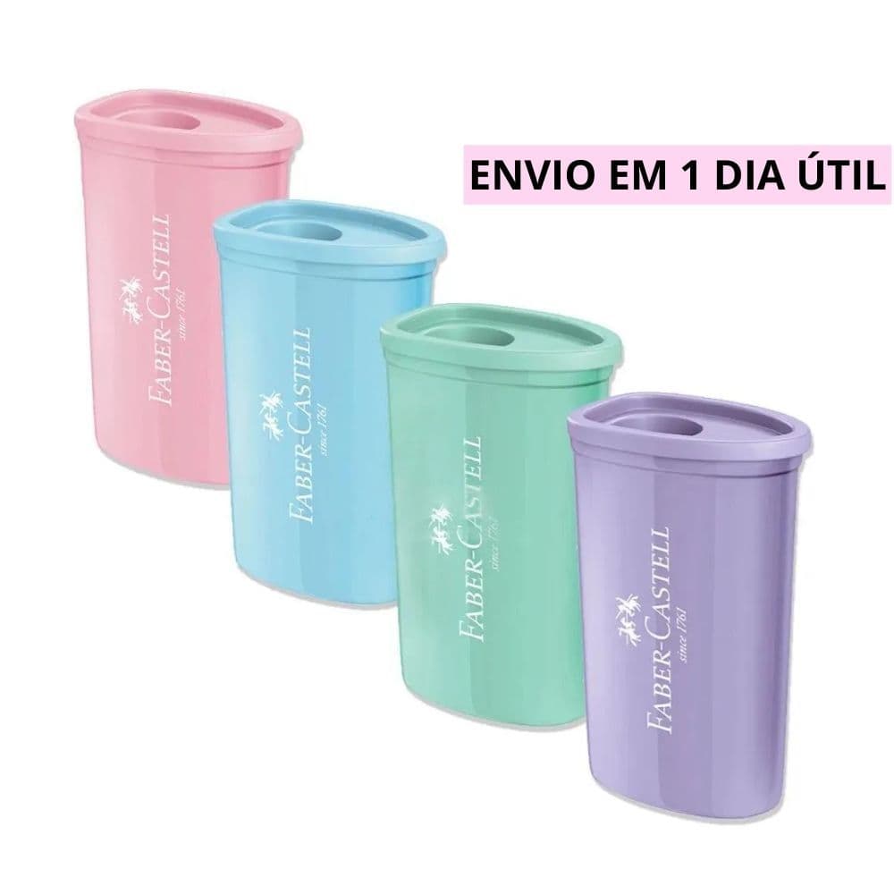Apontador Triangular com Depósito Pastel Faber-Castell