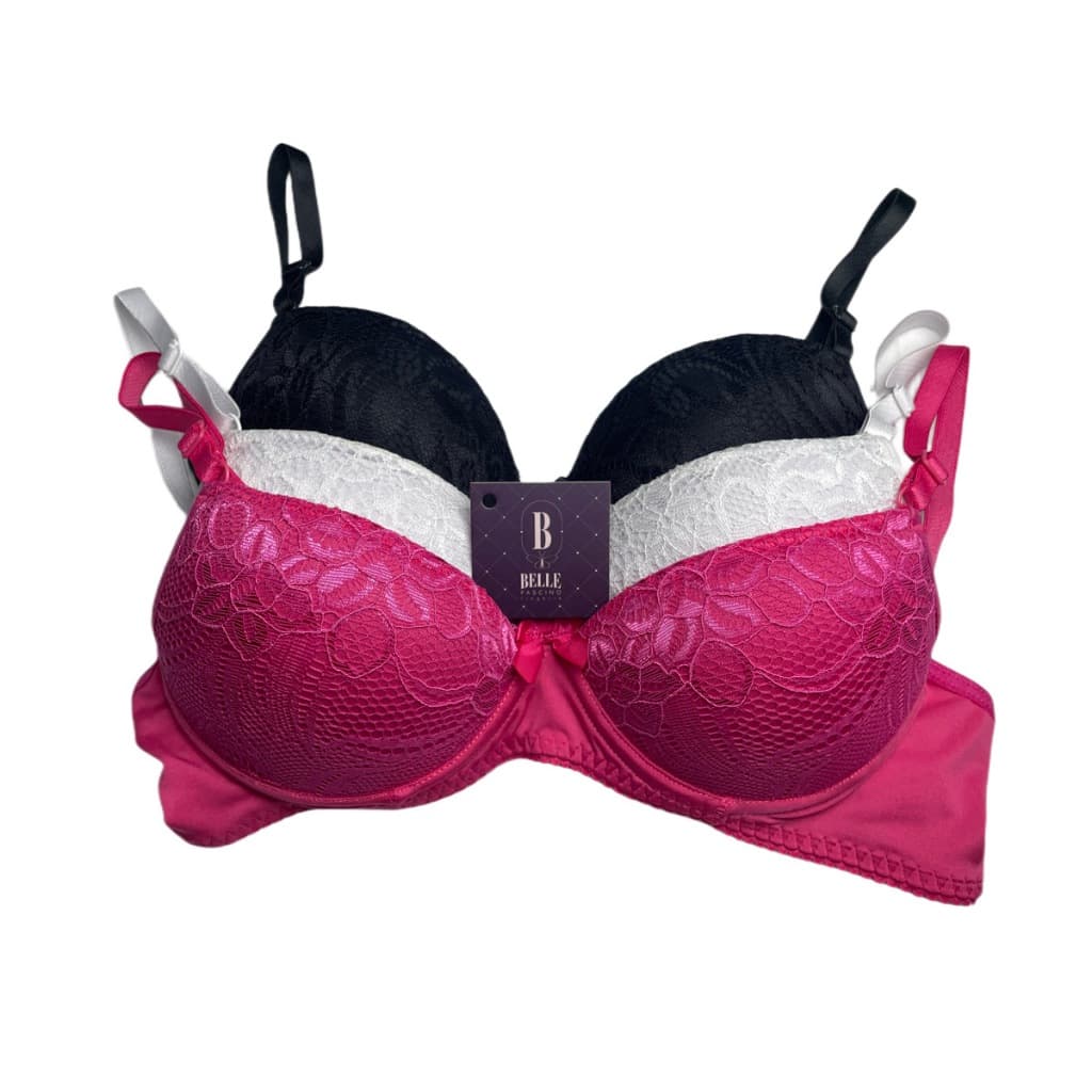 Kit 3 Sutiã com Bojo Renda Conforto  Três Sutian Soutien Sutia Preço de Fábrica 0210