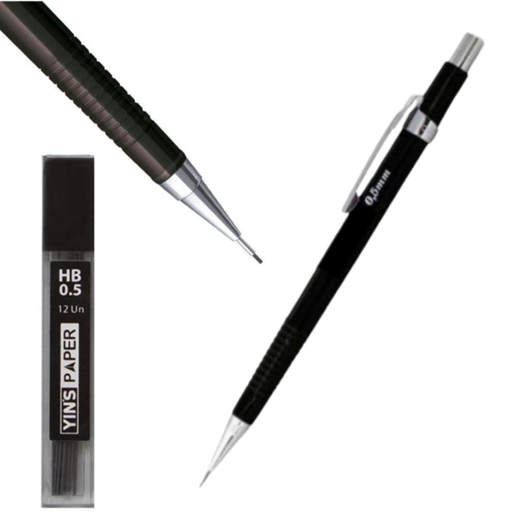Lapiseira  tecnica 0.5mm Profissional Executive Escolar Yins + tubo grafite + borracha