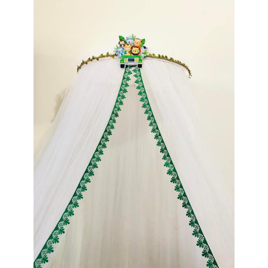 Safari Dossel para berço com tule mosqueiteiro em grippir verde