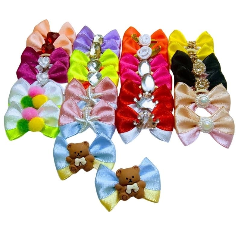 Laços Pet Luxo ( 4×3 cm), 24 /50 un. Acessórios para banho e tosa.
