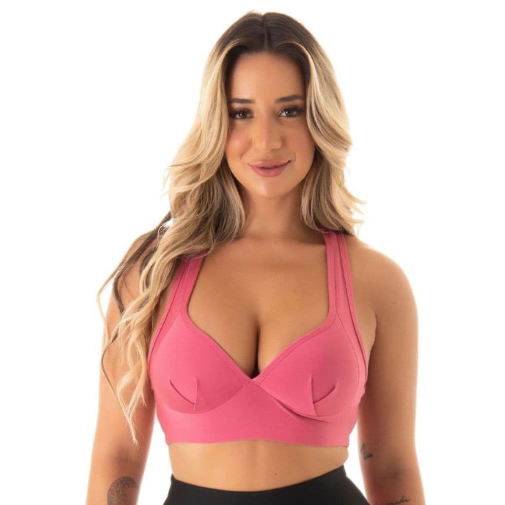 Top Nadador Fitness Feminino Roupas  Academia Liso Com Bojo