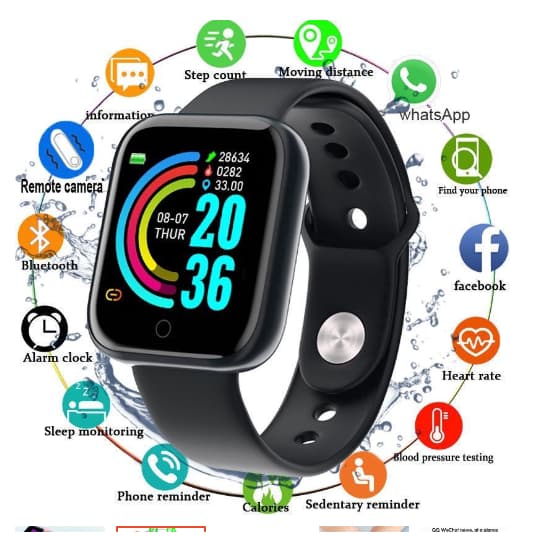 Relogio Smartwatch Smart Bracelet D20 Relógio inteligente para Android e IOS Esportivo Prova D'água Rastreador Monitoram