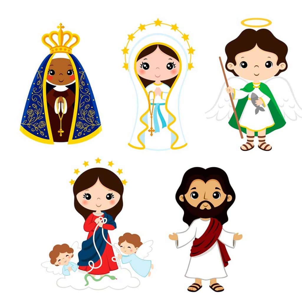 Ímãs de Geladeira Santinhos, Nossa Senhora Aparecidaa da Conceição, Nossa Senhora do Carmo, São Cristovão, Jesus