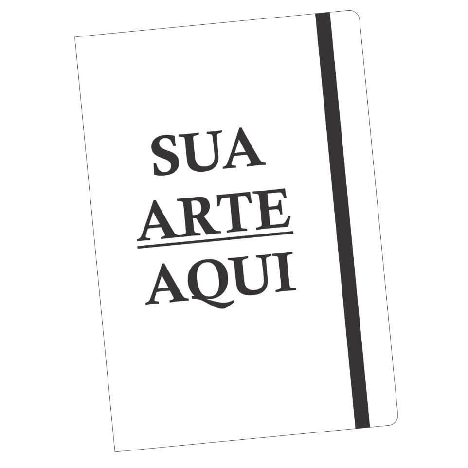 Caderneta tipo Moleskine 14x20 com ou sem pauta e pontilhado - Personalizado com seu Nome/Arte