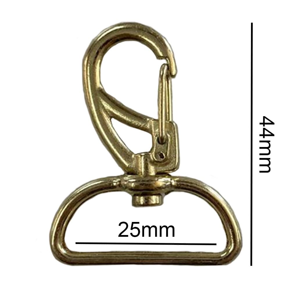 20un Mosquetão 25mm Dourado Fecho Gancho Bolsas Mochila Alça