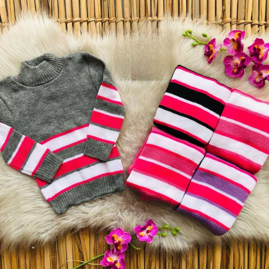 BLUSA DE LÃ MENINA GOLA ALTA INVERNO FEMININO DO 1 AO 8