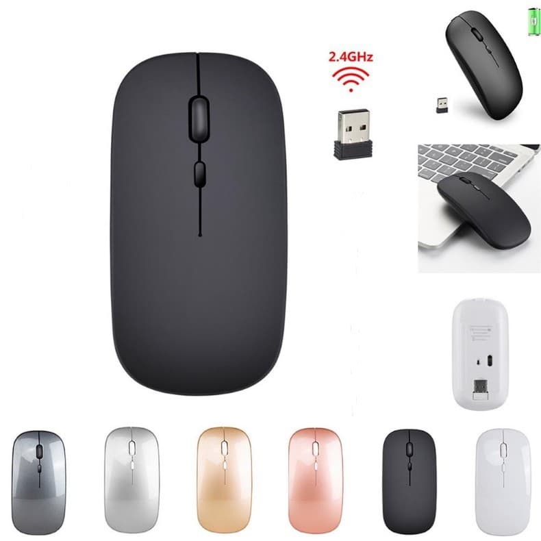 Mouse Sem Fio 2.4GHz USB Recarregável com Nano Receptor – Ultra Slim e Ergonômico