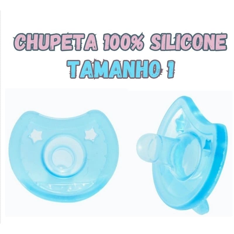Chupeta 100% silicone tamanho 1 para bebês de 0 a 6 meses