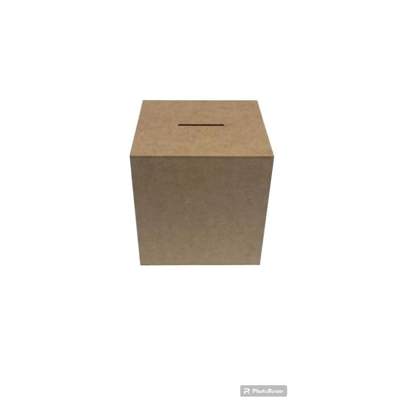 Cofrinho em mdf cru 12 X 12 X 12 células e moedas
