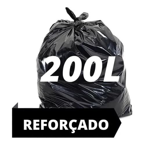 Saco de lixo Preto 200 Litros pacote com 100 ou 50 Unidades - REFORÇADO direto da Fabrica