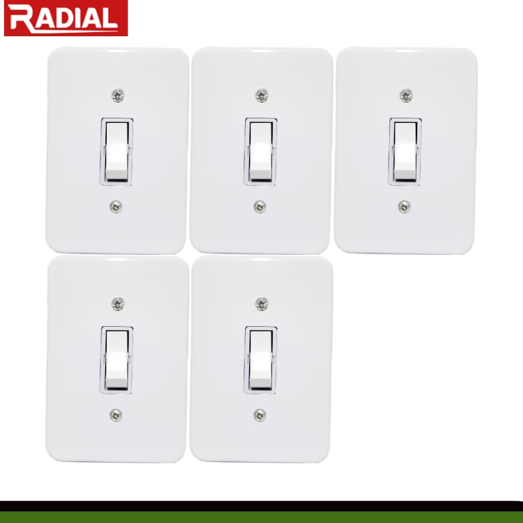 Kit 5un Interruptor Apagador Simples Completo 110v-220v