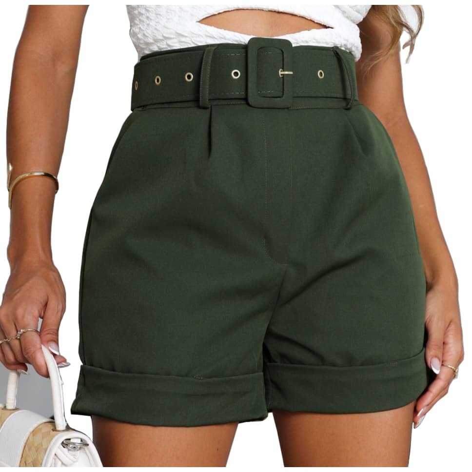 Short Alfaiataria Feminino C/ cinto cintura alta