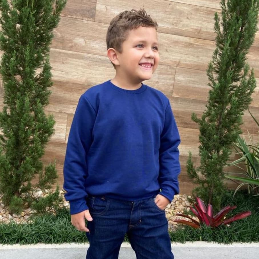 Blusa de Frio Infantil Moletom Moletinho Gola Redonda Unissex