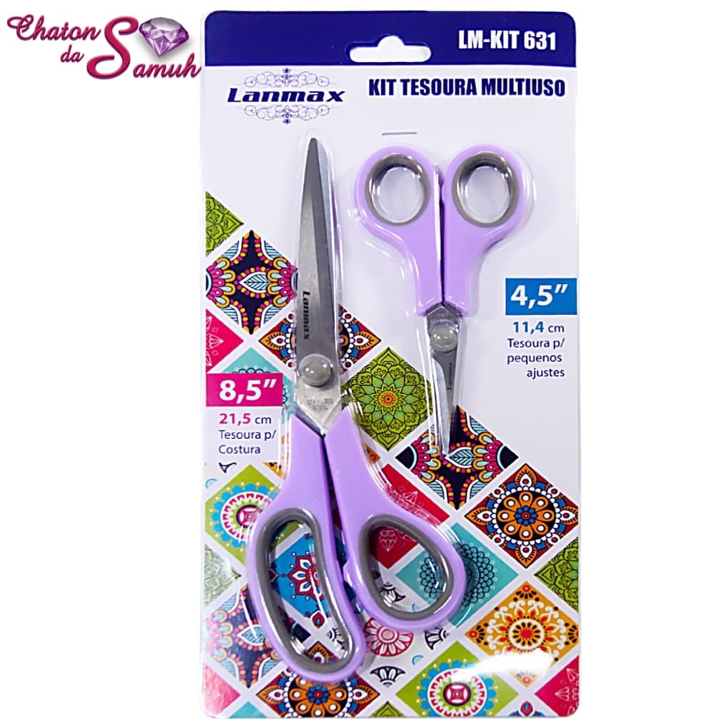 Kit 2 Tesouras Multiuso Lanmax