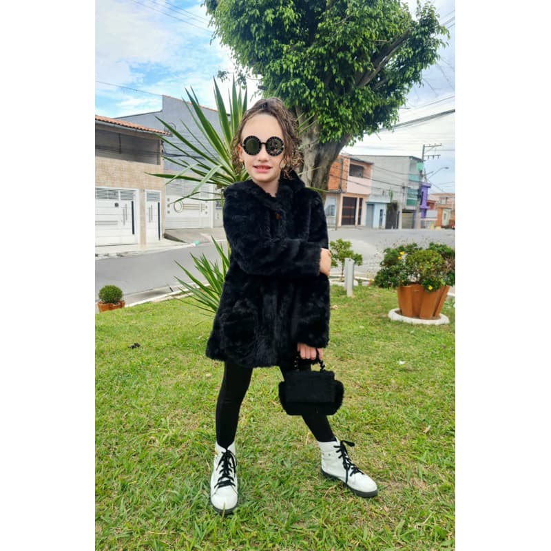 CASACO DE MENINA INFANTIL PELUCIADA E FORRADA
