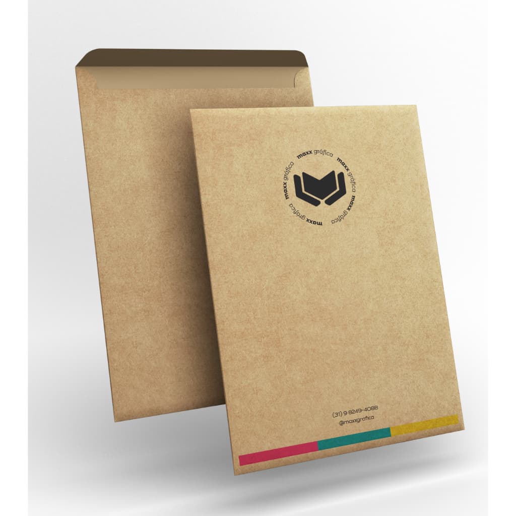 Envelope Kraft Personalizado para Folha A4 - Várias Quantidades