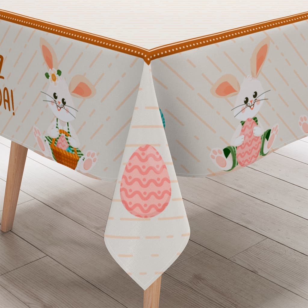 PÁSCOA: TOALHA PARA MESA 6 LUGARES RETANGULAR EM OXFORD 190 X 135 CM 01