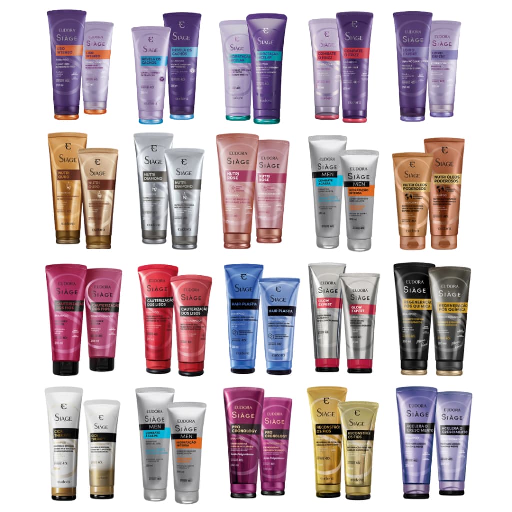 Kit Siàge Shampoo 250ml e Condicionador 200ml Todas as Linhas