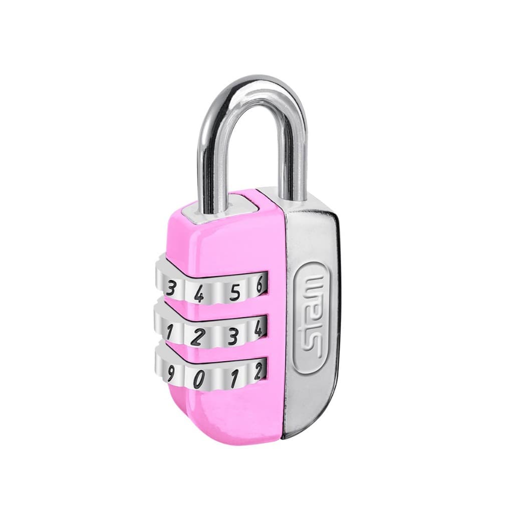 Cadeado Senha Stam Malas Mochilas Life Colors Rosa 20mm
