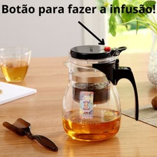 Bule Chaleira De Vidro Com Infusor Aço Inox Para Chá 900ML TOP CHEF
