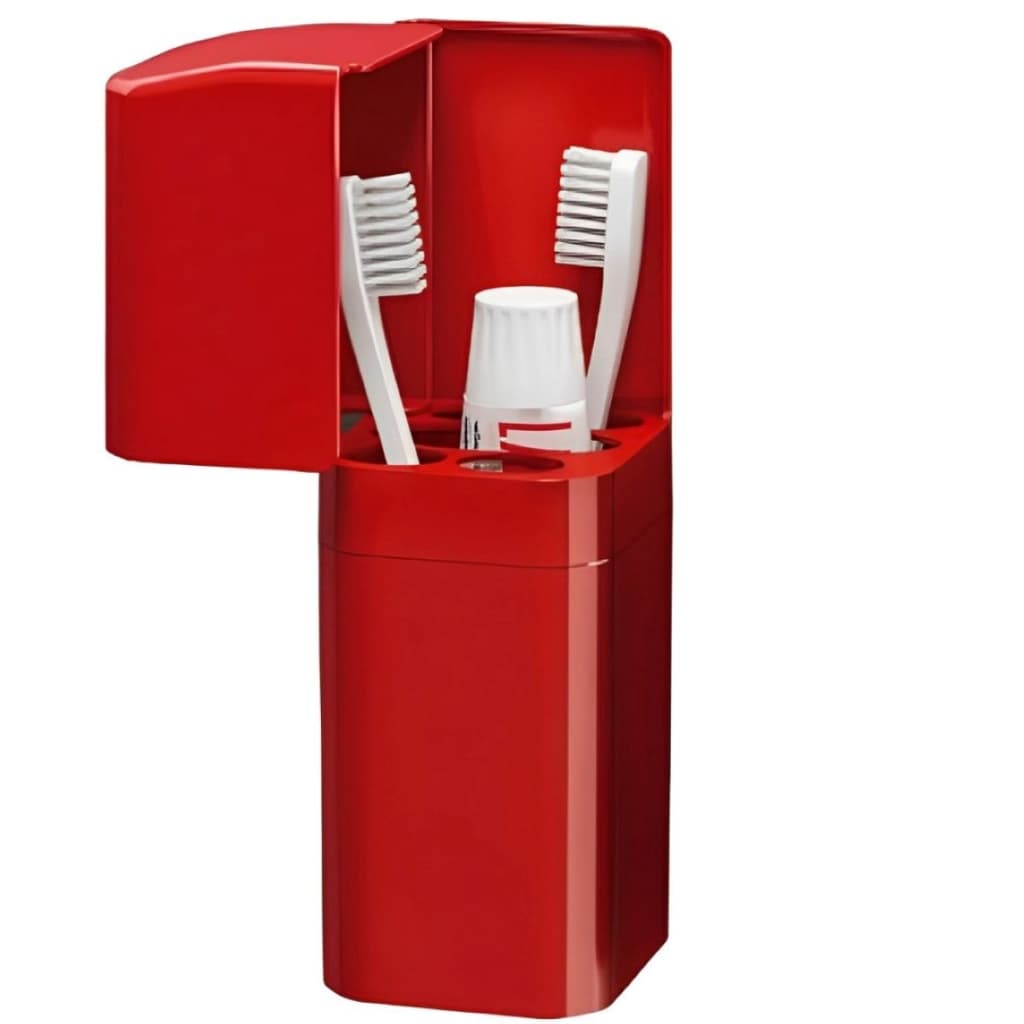 Porta Escova Dente com Tampa com Encaixe Adesivo