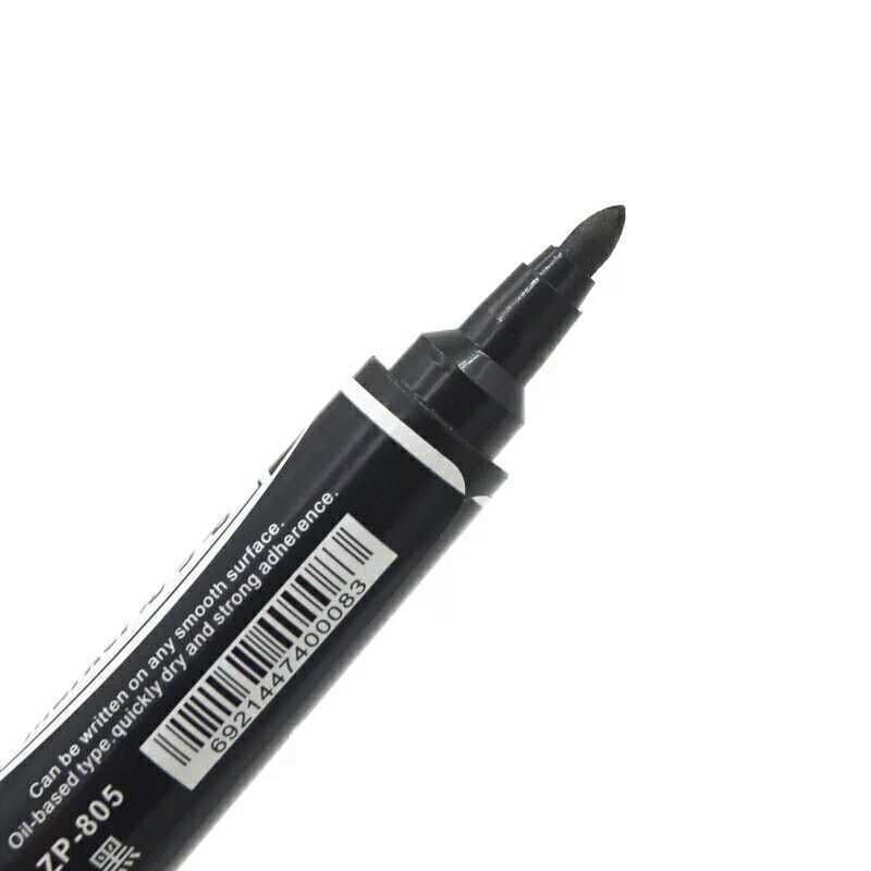 1 Unidades Canetas Marcador Permanente Preto 4mm Pincel Atomico Adere a todas superfícies
