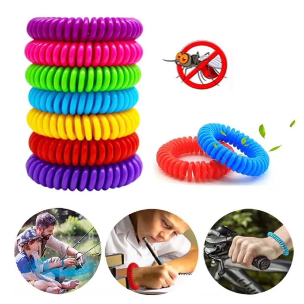 KIT Pulseiras Repelente Anti Mosquitos Citronela Unidades Para Adultos e Crianças Não Tóxico