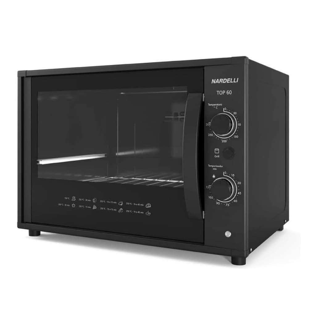 Forno Elétrico de Bancada,  60 Litros Nardelli top60 preto 127v