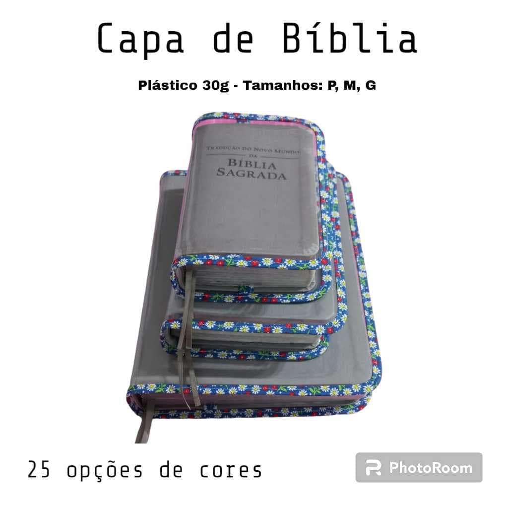 Capa para bíblia em material plástico sem zíper