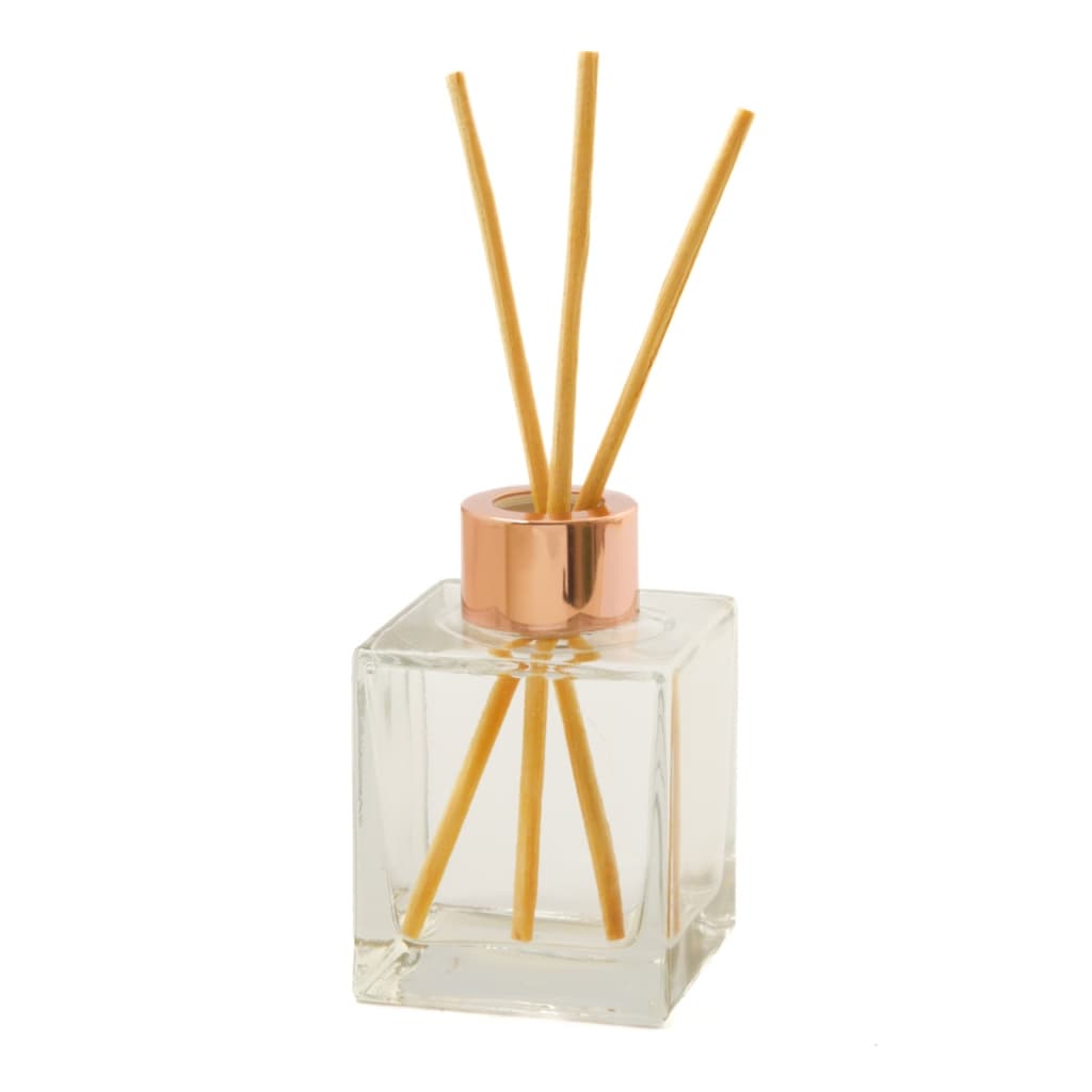 Frasco  de vidro cubo 100ml para difusor aromatizador de ambiente com tampa luxo e varetas