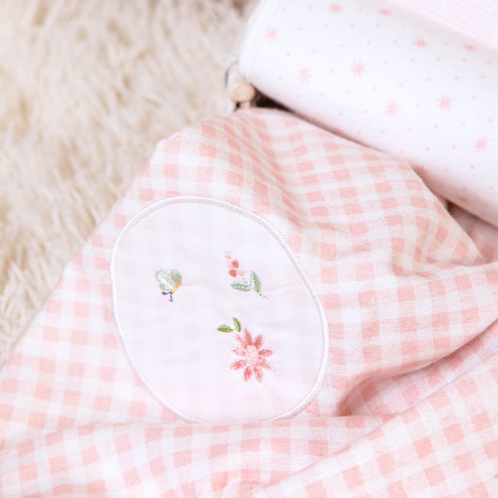 Cueiro Flanelado Papi Bordado 100% Algodão 80x80cm Kit C/ 3 Unidades