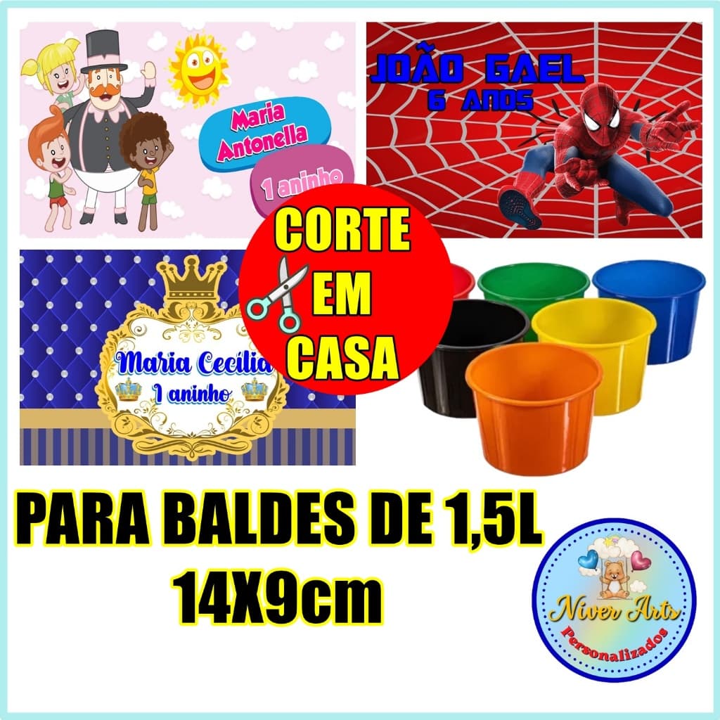 Adesivos Balde 1,5L (14x9cm) - PARA CORTAR EM CASA