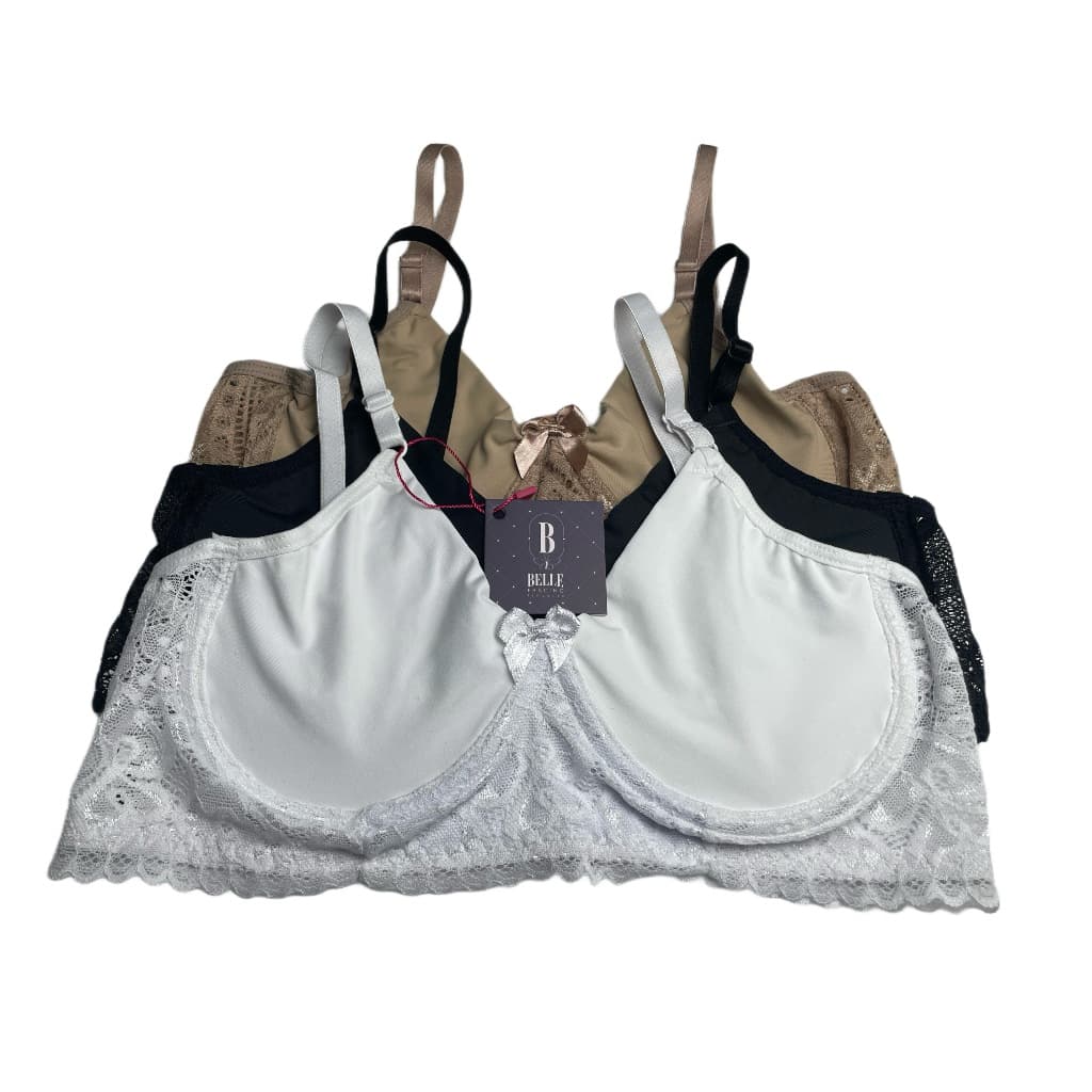 KIT COM 3  SUTIA SEM BOJO  COM ARO POLIAMIDA E RENDA TRES SUTIANS SUTIA SOUTIENS