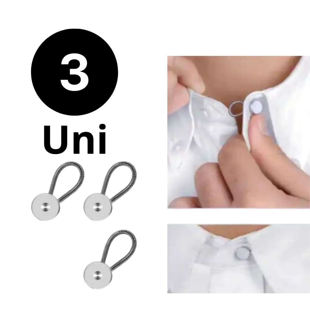 03 Botão extensor de colarinho de aço alargador de colarinho abotoadura