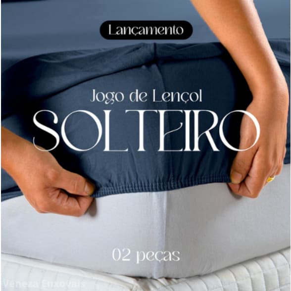 Lençol Solteiro 2 Peças Liso com Elástico Em Toda Volta - Microfibra
