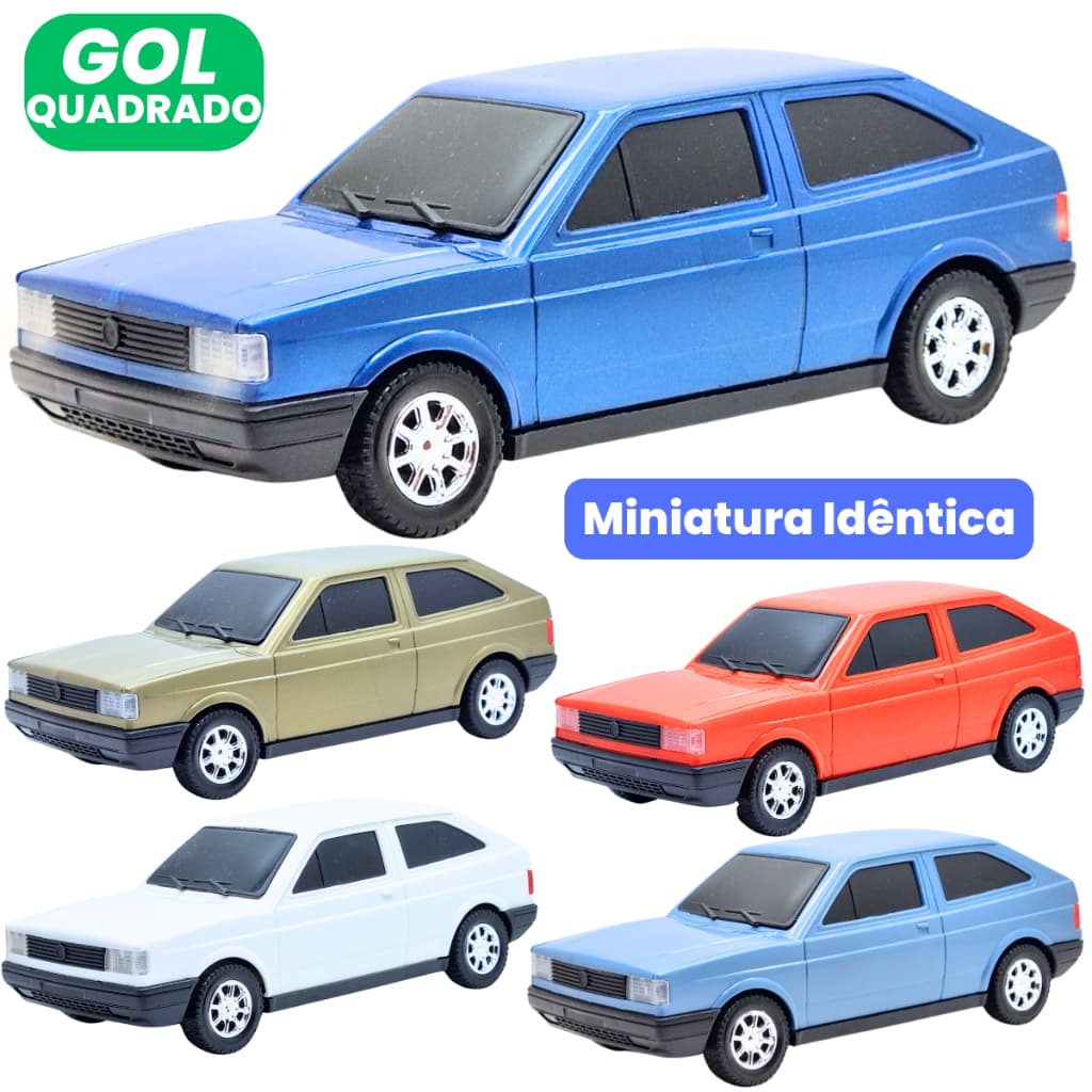 Carrinho Antigo Miniatura Gol Quadrado Clássico Réplica Automóvel Brinquedo Meninos Escala Presente Coleção