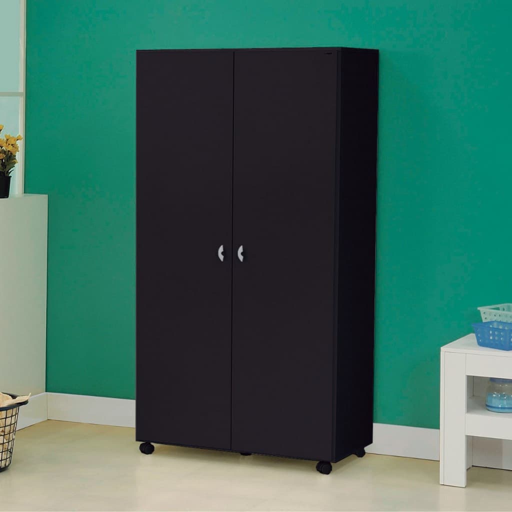 Armário Multiuso Ditália 2 Portas com Rodízios AR-70 Preto