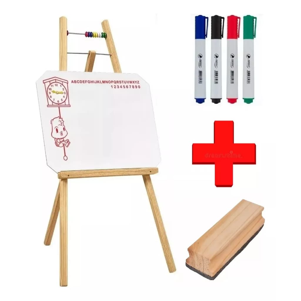 Lousa Quadro Branco Infantil Com Cavalete + Apagador +  Canetas.