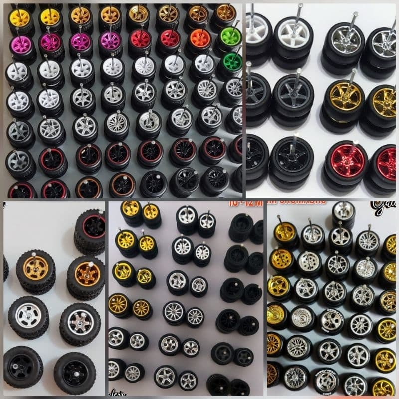 Jogo de rodas com pneus de borracha para hot Wheels, rodas 1/64 para hot Wheels pneus borracha