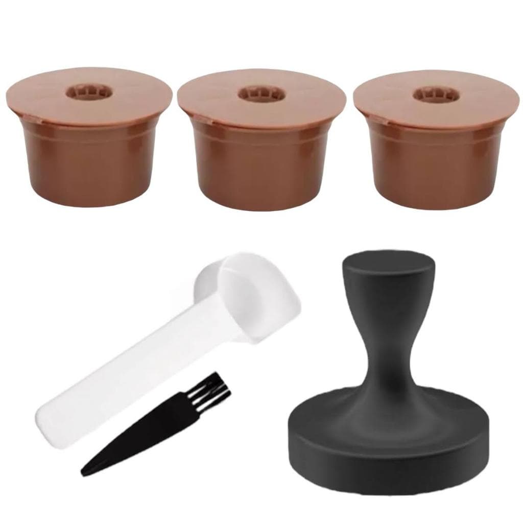 Kit 3 Cápsula + Tamper Três Corações Reutilizável Cafeteira Café