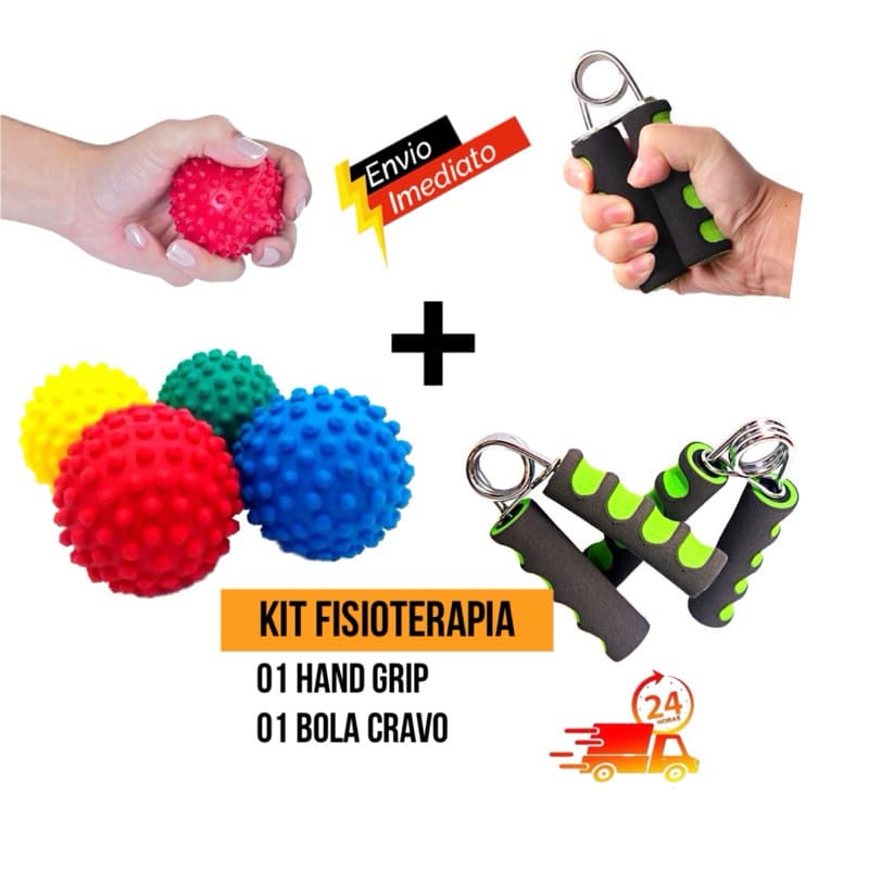 KIT HandGrip e ou Bolinha Fisioterapia Fortalecedor de Mão e Antibraço PET