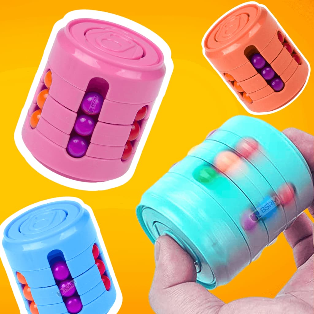 Brinquedo fidget toys hand spinner cubo mágico cilindro magico 4D latinha mágica Brinquedos anti stress 2 em 1 criança 3 anos Chaveiro lembrancinha festa infantil presente menino menina