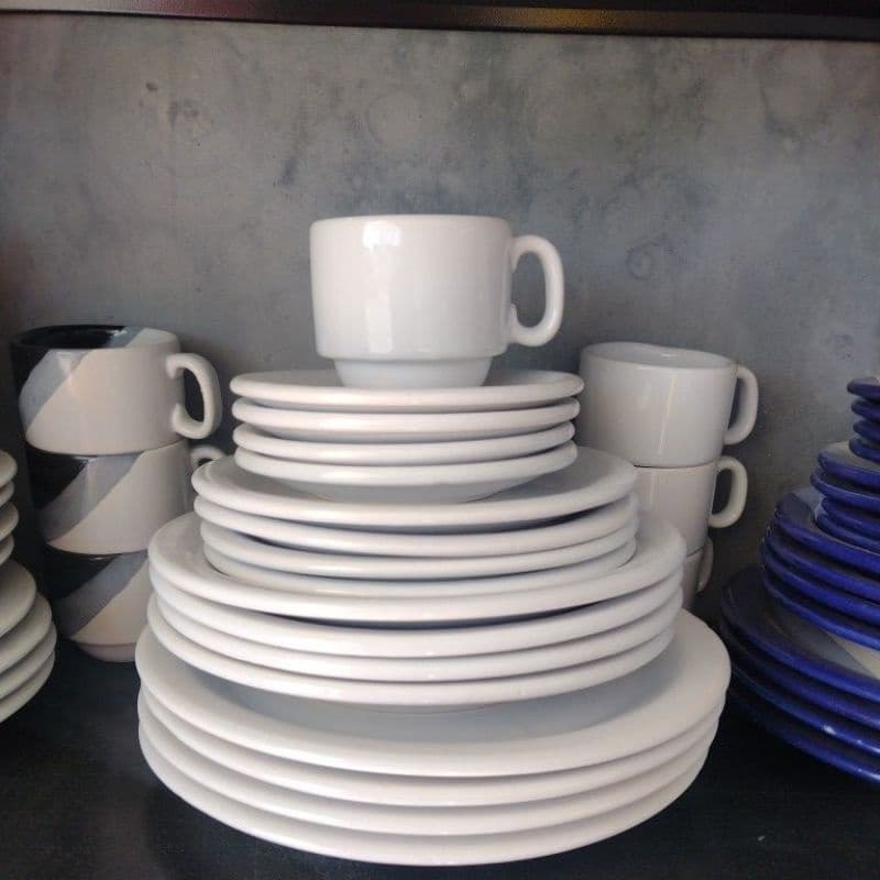 Jogo de Jantar 20 Peças Cerâmica Branca – 2ª Linha ENVIO IMEDIATO