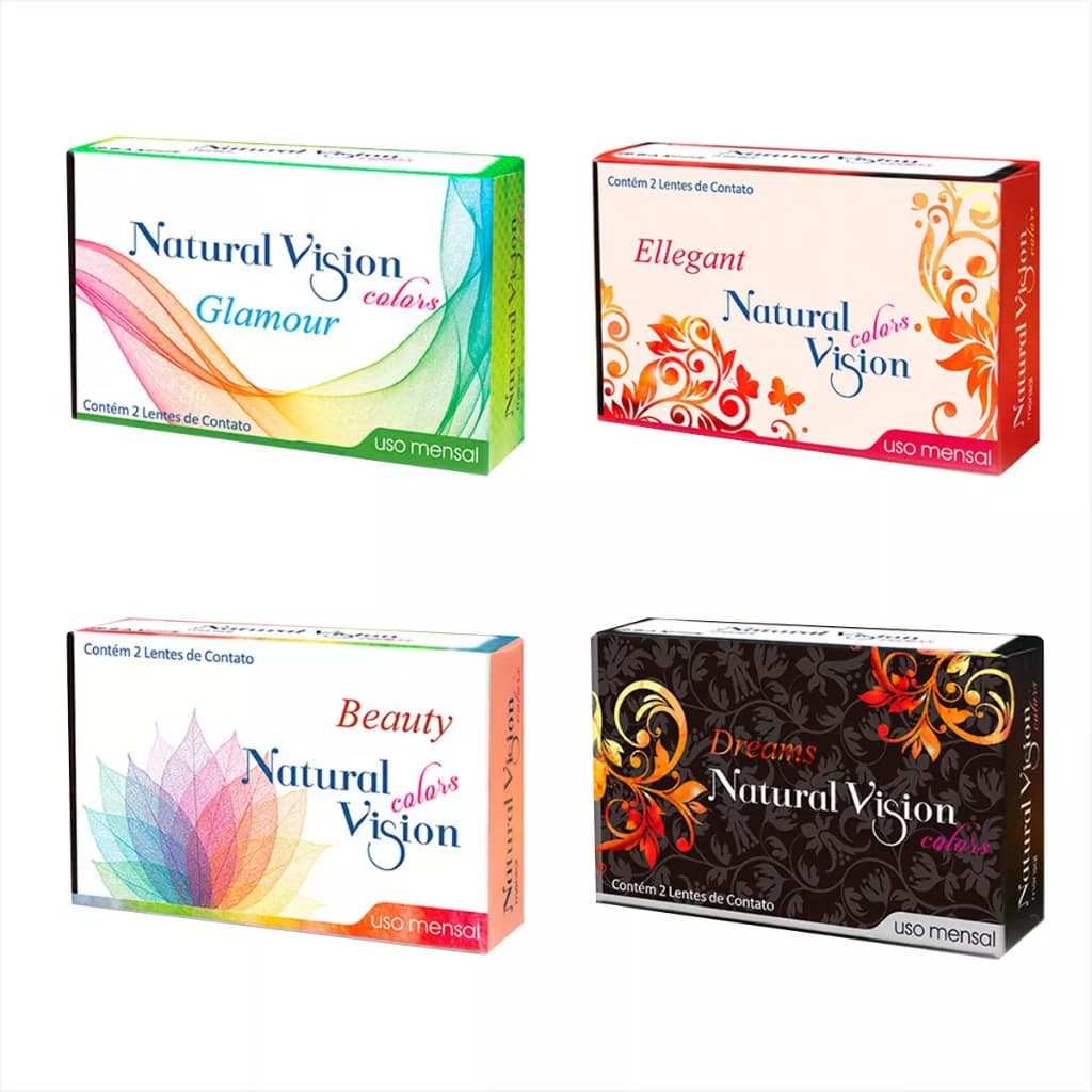 Lente De Contato Mensal Natural Vision Coloridas com Estojo e Brinco
