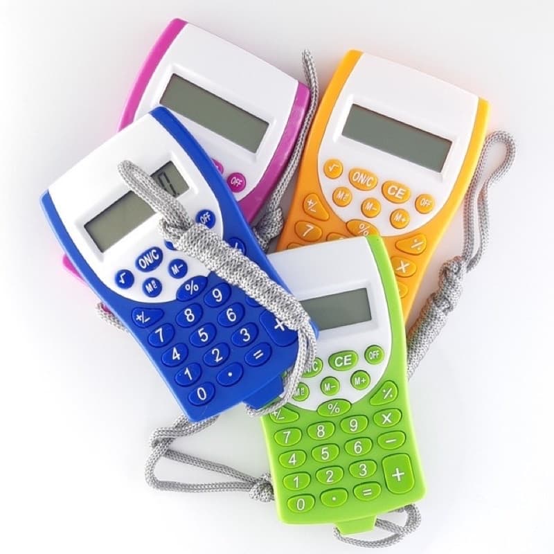 Mini Calculadora de bolso com cordão 8 dígitos com bateria
