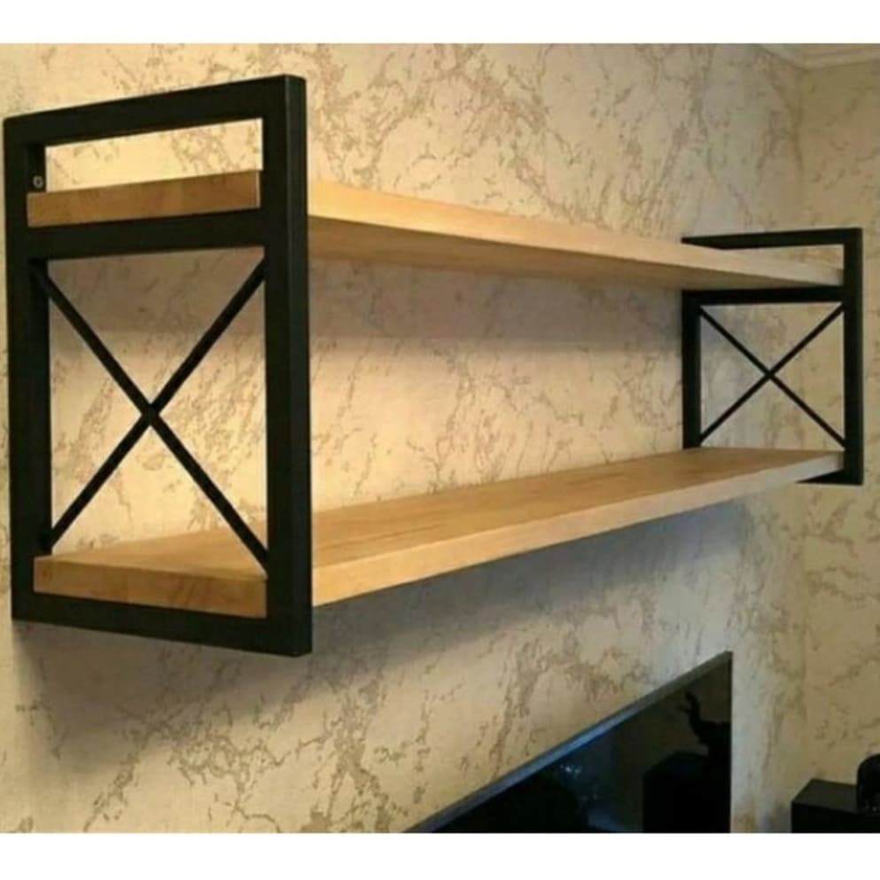 Prateleira Estilo Industrial Suspensa Até 115cm Livro e Decorações Sala, Cozinha, Quarto e Banheiros