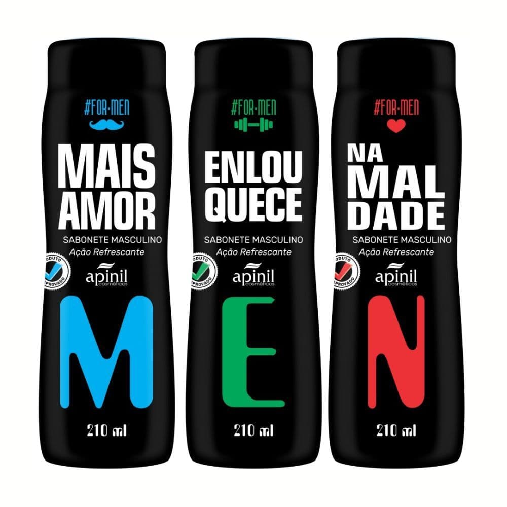 KIT 3 Sabonetes Íntimo Masculino ForMen 210ml APINIL